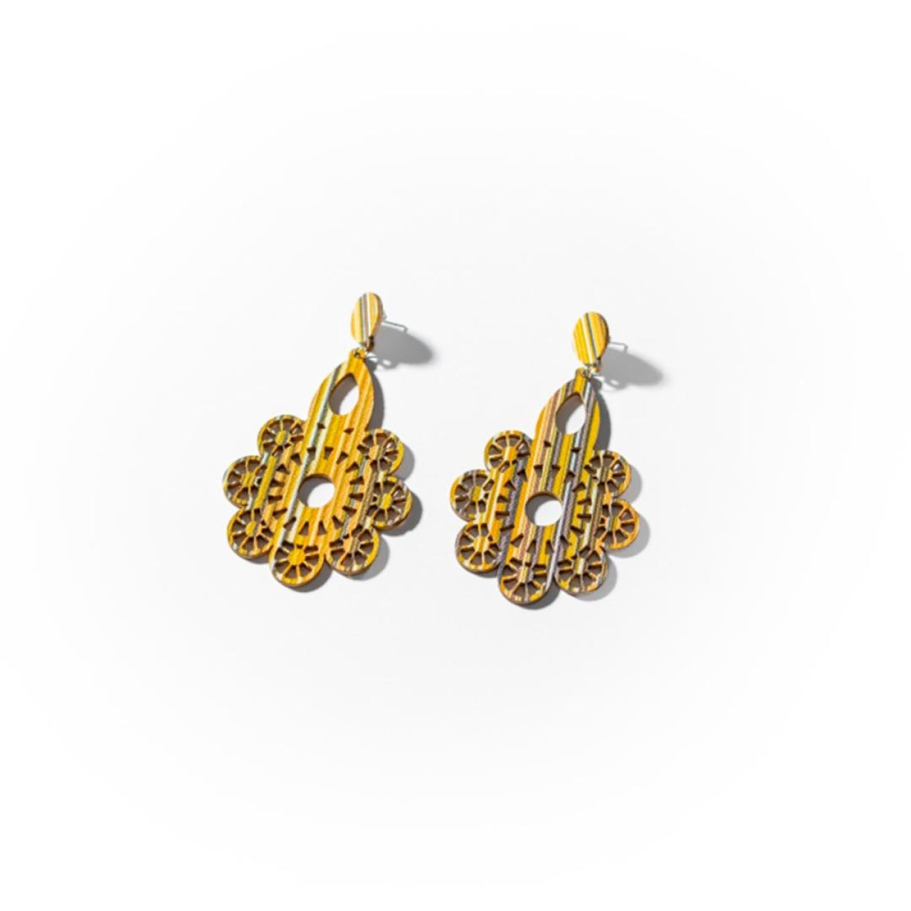 Flower wooden earrings