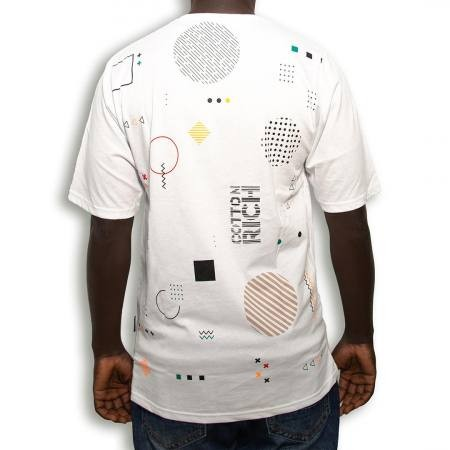 Cotton-Rich Oversized T-Shirt, white – Geometric