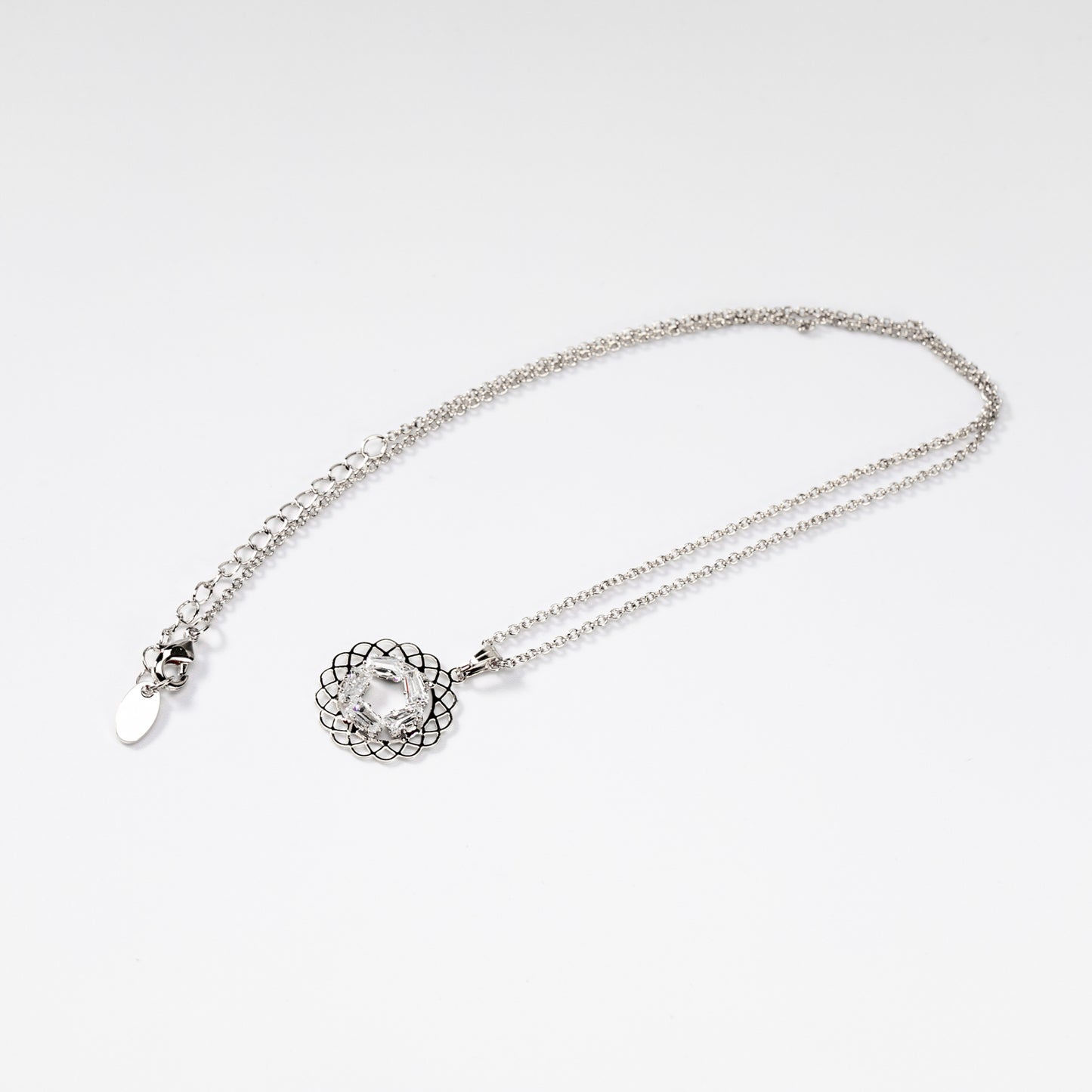 Rhodium-plated metal Mandala jewel set