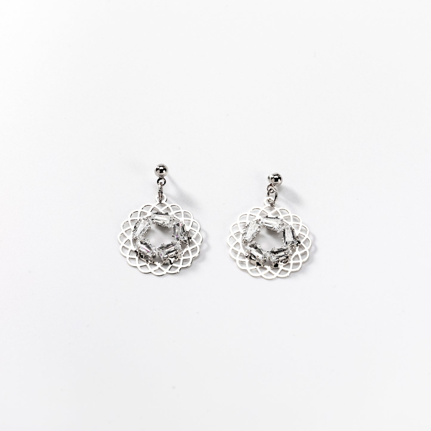 Rhodium-plated metal Mandala jewel set