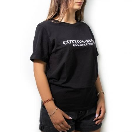 Cotton-Rich T-Shirt with print, black