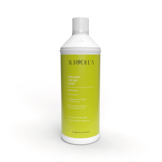 Green Apple Cream Soap - 1000 ml Enriched with Camomile, Vitamin E, Panthenol and Aloe Vera