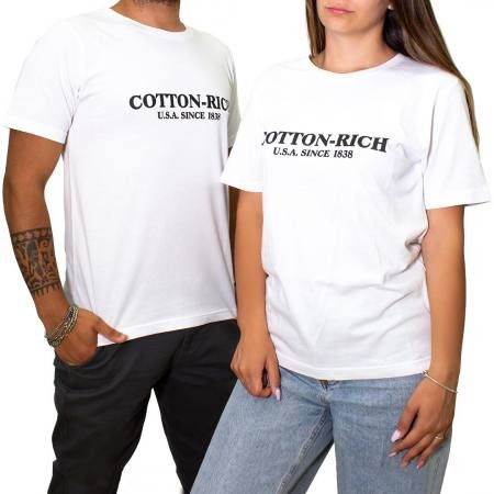 Cotton-Rich T-Shirt with print, white
