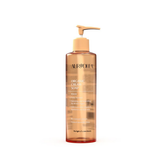 Peach Cream Soap - 260 ml Enriched with Camomile, Vitamin E, Panthenol and Aloe Vera