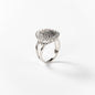 Rhodium-plated metal Sparkling whirl ring