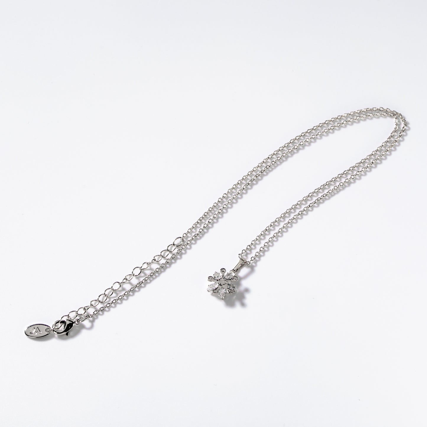Rhodium-plated metal Flowers of light jewel set
