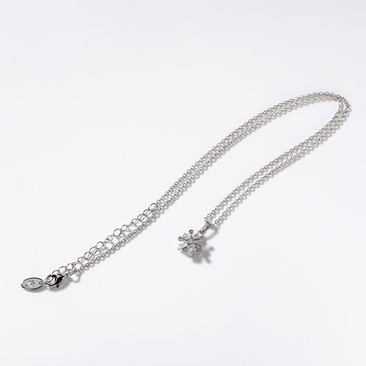 Rhodium-plated metal Flowers of light jewel set