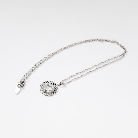 Rhodium-plated metal Mandala jewel set
