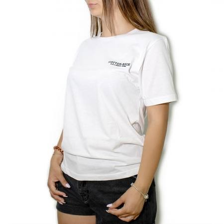 Cotton-Rich T-Shirt with embroidery, white
