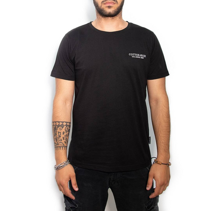 Cotton-Rich T-Shirt with embroidery, black