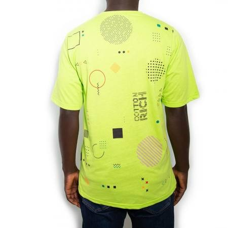 Cotton-Rich Oversized T-Shirt, lime green – Geometric