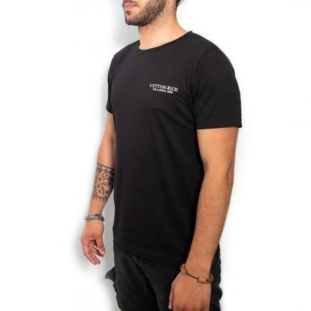 Cotton-Rich T-Shirt with embroidery, black