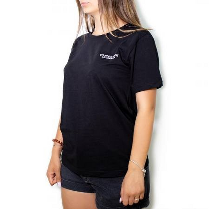 Cotton-Rich T-Shirt with embroidery, black