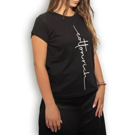 Cotton-Rich Basic T-Shirt, black – Classic