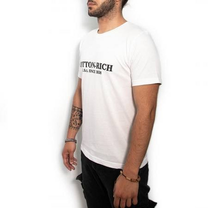 Cotton-Rich T-Shirt with print, white