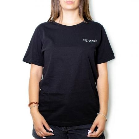 Cotton-Rich T-Shirt with embroidery, black