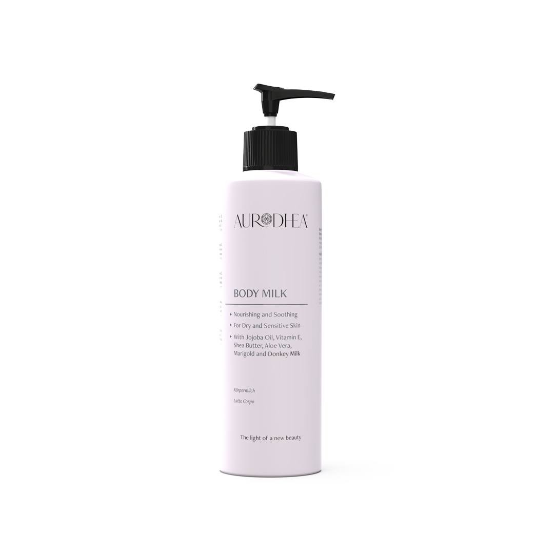 Body milk with Donkey Milk - 260 ml Enriched with Jojoba Oil, Vitamin E, Shea Butter, Aloe Vera and Marigold