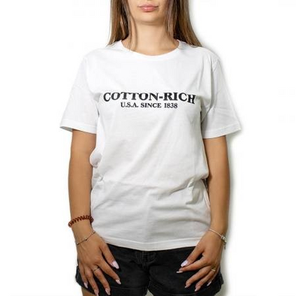 Cotton-Rich T-Shirt with print, white