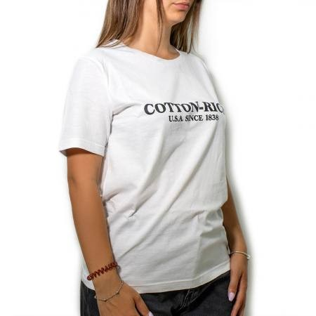 Cotton-Rich T-Shirt with print, white